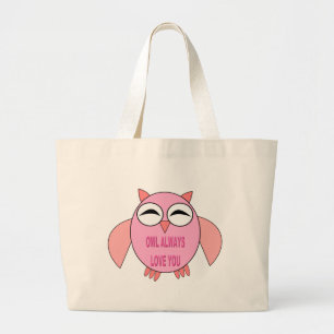Cute Kärlek Message Uggla Tote Bag Jumbo Tygkasse