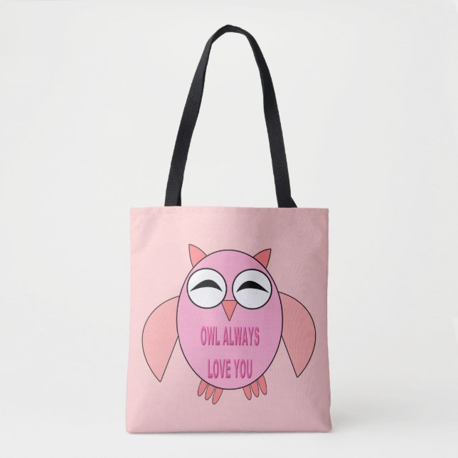 Cute Kärlek Message Uggla Tote Bag Tygkasse (Framsida)
