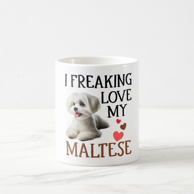 Cute Kärlek Min maltesiska Hund Kaffemugg (Center)