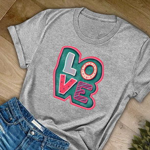 Cute Kärlek Modern Rosa Inspiritivity T-Shirt