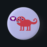 Cute Kärlek Monster Knapp<br><div class="desc">Det här söta lilla monstret vill bara ha en kram! Finns på t-shirts-kort och knappar,  och anpassade så att du kan lägga till ditt eget meddelande!</div>