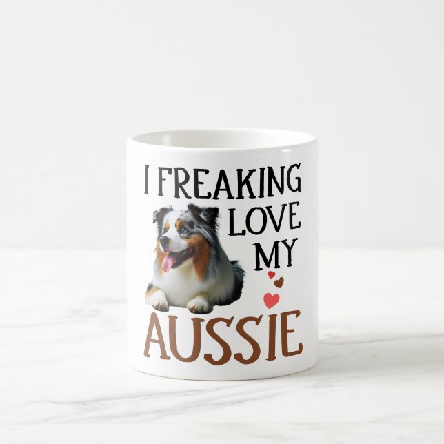 Cute Kärlek My Aussie Hund Kaffemugg (Center)