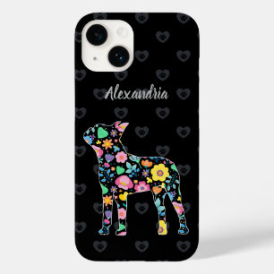 Cute Kärlek My Boston Terrier Blommigt Design