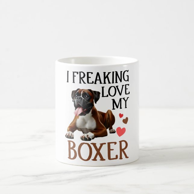 Cute Kärlek My Boxer Hund Kaffemugg (Center)
