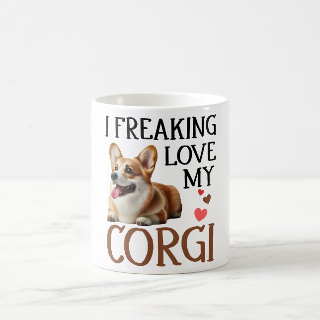 Cute Kärlek My Corgi Hund Kaffemugg (Center)
