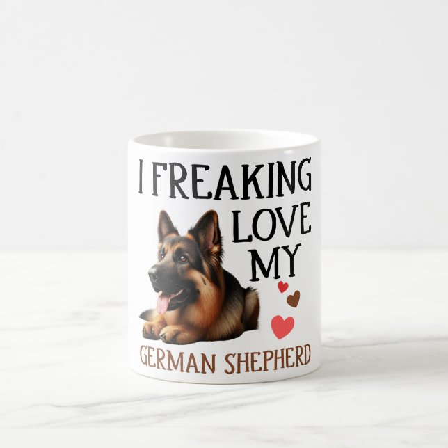 Cute Kärlek My German Shepherd Hund Kaffemugg (Center)