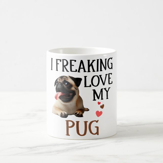Cute Kärlek My Pug Hund Kaffemugg (Center)