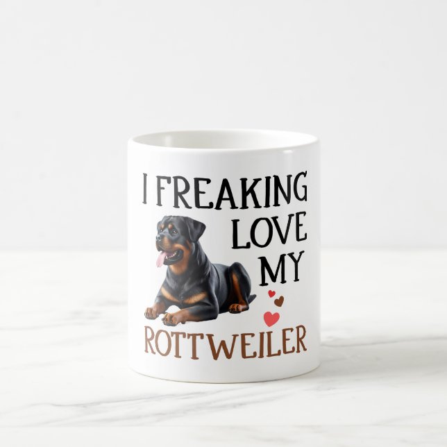 Cute Kärlek My Rottweiler Hund Kaffemugg (Center)