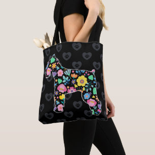 Cute Kärlek My Schnauzer blommigt design Tygkasse