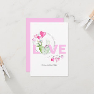 Cute Kärlek och Cactus Kids Classroom Valentine Ca
