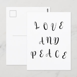 Cute Kärlek och fred Vykort