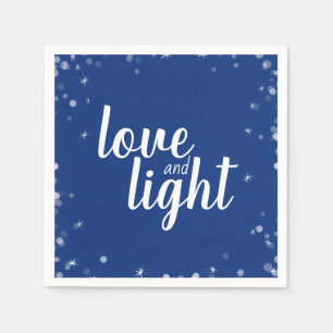 Cute Kärlek och Light Stars Hanukkah Snowy Helgdag Pappersservett