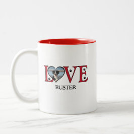 Cute Kärlek Ord med Hundar Photo Två-Tonad Mugg