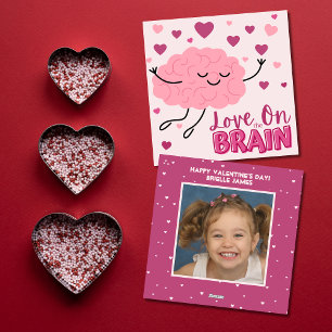 Cute Kärlek på Brain Classroom Photo Valentine Julkort