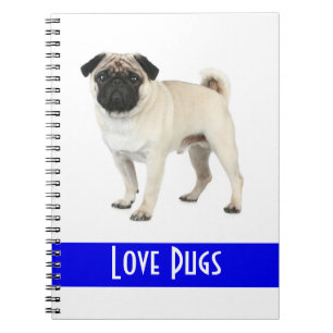 Cute Kärlek Pug Puppy-Hund bärbar dator Anteckningsbok