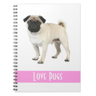Cute Kärlek Pug Puppy-Hund bärbar dator Anteckningsbok