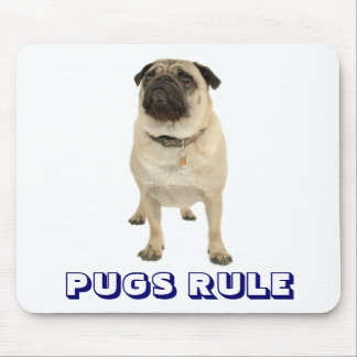 Cute Kärlek Pugs Rule Puppy Hund Mousepad Musmatta