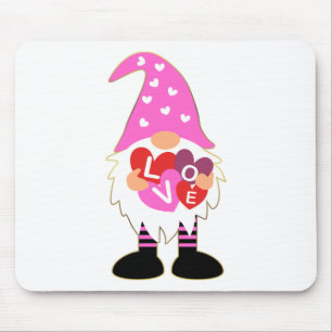 Cute KÄRLEK Rosa Heart Valentine Gnome Musmatta