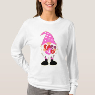 Cute KÄRLEK Rosa Heart Valentine Gnome T Shirt