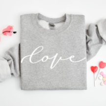 Cute Kärlek Script Valentine Day Sweatshirt