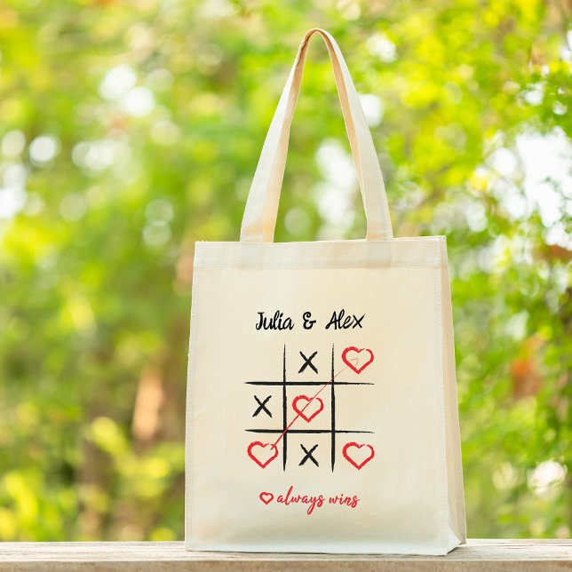 Cute Kärlek Tic-Tac-Toe Tote Bag Gift Tygkasse (Skapare uppladdad)