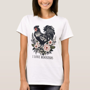 Cute kärlek tuppar lägger till text t shirt