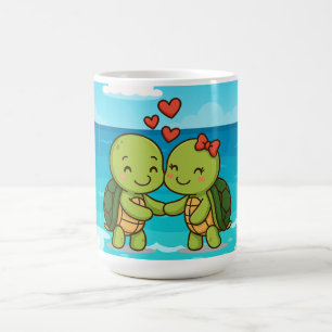 Cute Kärlek Turtles Tecknad par Magisk Mugg