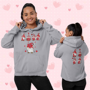 Cute "Kärlek U" Gnome Lettering Alla hjärtans da T Shirt
