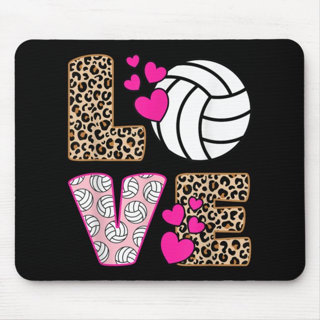 Cute Kärlek volleyball Leopard Skriv ut Kvinnor Da Musmatta (Framsidan)