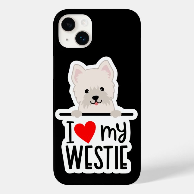 Cute Kärlek Westie Fodral-Mate iphone case (Baksida)