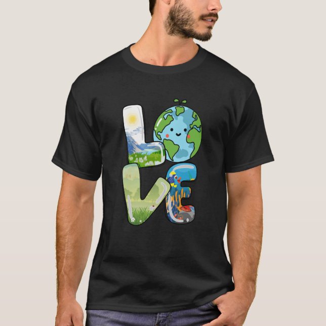Cute Kärlek World Earth Day Varje dag 2023 Planet  T Shirt (Framsida)