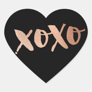 CUTE KÄRLEK XOXO HEART modern ro guld trendig svar Hjärtformat Klistermärke