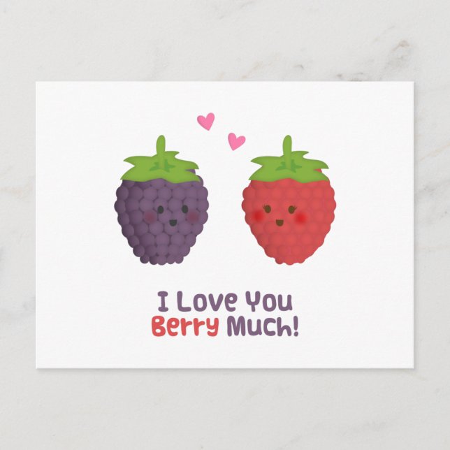 Cute Kärlek You Berry Much Pun Humor Vykort (Framsida)
