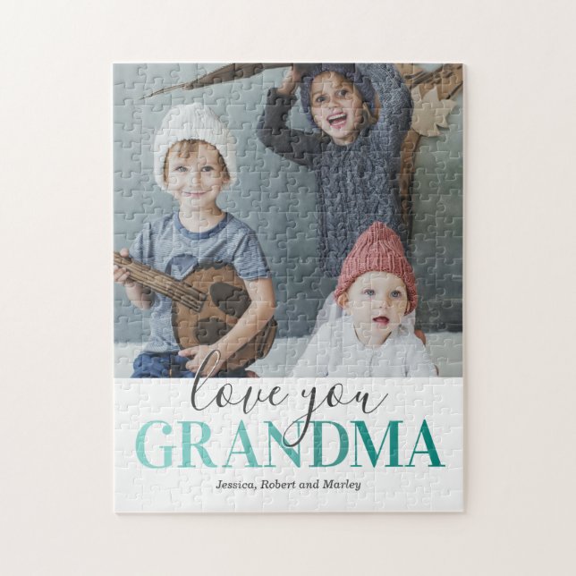 Cute Kärlek You Grandma Photo Pussel (Vertikal)