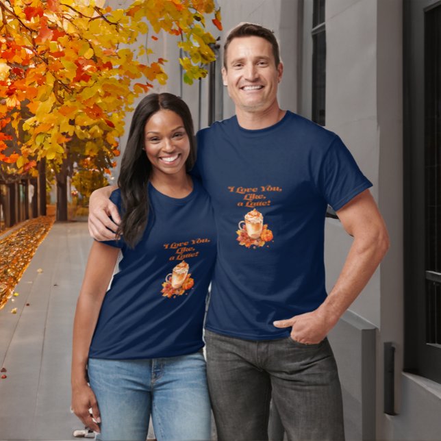 Cute "Kärlek you, like, A Latte" Boykompis T Shirt (Couples Latte Tees)