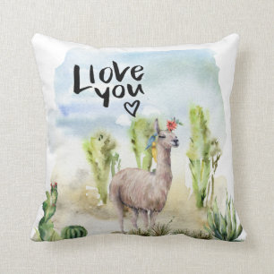 Cute Kärlek You Llama Kudde