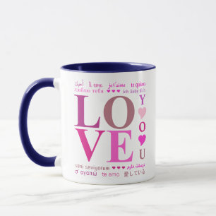 Cute "KÄRLEK You" på rumänska, Girly Rosa Mugg