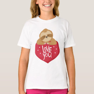Cute Kärlek You Valentines Dag Sloth T Shirt
