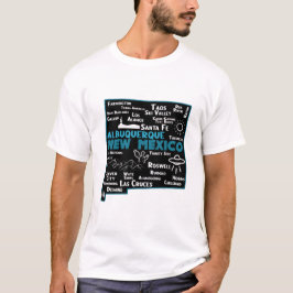 Cute karta vid New mexico Albuquerque Karta Santa T Shirt