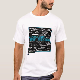 Cute karta vid New mexico Albuquerque Karta Santa T Shirt