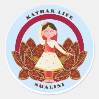 Cute Kathak Dance Sticker Runt Klistermärke
