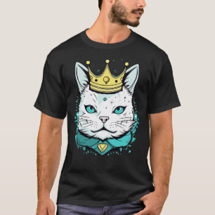Cute-katt med krona-vektor stil 2 t shirt