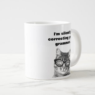 Cute-katt med rolig citat av stora jumbo extra mug mugg