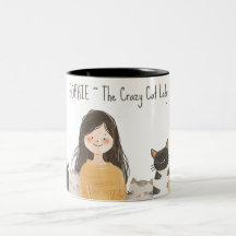 Cute Kattdjur Crazy Cat Dam med Namn