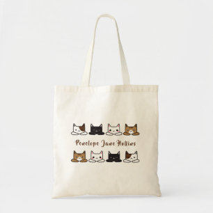 Cute "katter alla i en rad" tygkasse
