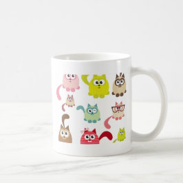 Cute-katter,killing mönster,färglös,lycklig,roligt kaffemugg