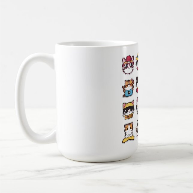 Cute-katter med glas kaffemugg (Vänster)