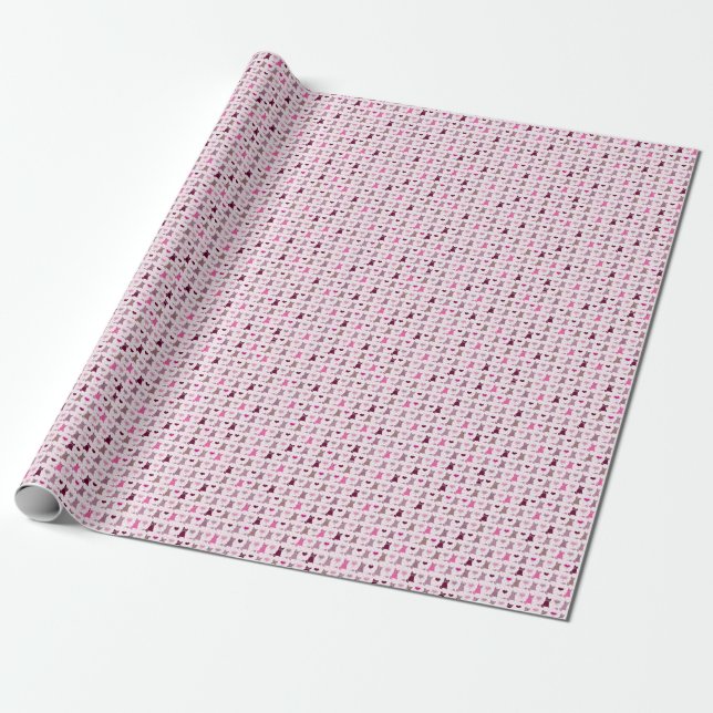 Cute kattflickor mönster presentpapper (Utrullad)