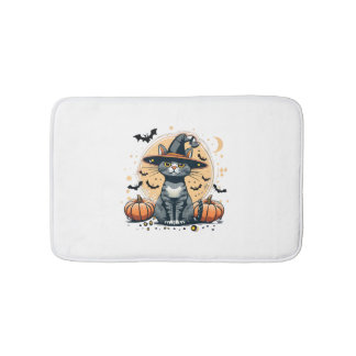 Cute-kattgrafik omgiven 1 badrumsmatta