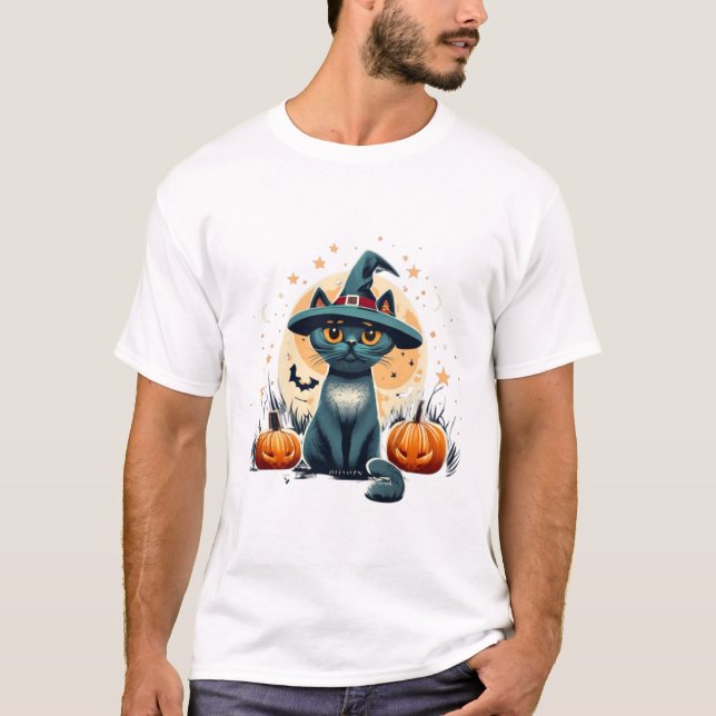 Cute-kattgrafik omgiven 1 t shirt (Framsida)